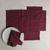 LINEN BASICS TABLE MAT DEEP MAROON - S/6