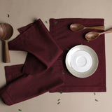 LINEN BASICS TABLE MAT DEEP MAROON - S/6