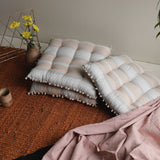VIBE FLOOR CUSHION - BLUE AND WHITE - S/2