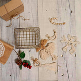 'TIS THE SEASON CHRISTMAS BASKET - 6 WHITE MACRAME ORNAMENTS + JORG BASKET