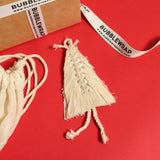 'TIS THE SEASON CHRISTMAS ORNAMENTS - 6 WHITE MACRAME ORNAMENTS