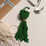 'TIS THE SEASON CHRISTMAS ORNAMENTS - 6 RED AND GREEN MACRAME ORNAMENTS