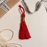 'TIS THE SEASON CHRISTMAS ORNAMENTS - 6 RED AND GREEN MACRAME ORNAMENTS